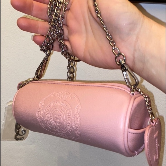 Juicy Couture BARBIE PINK BABY PINK LEATHER MINI BARREL BAG RARE PRINCESS Y2K - Picture 4 of 16